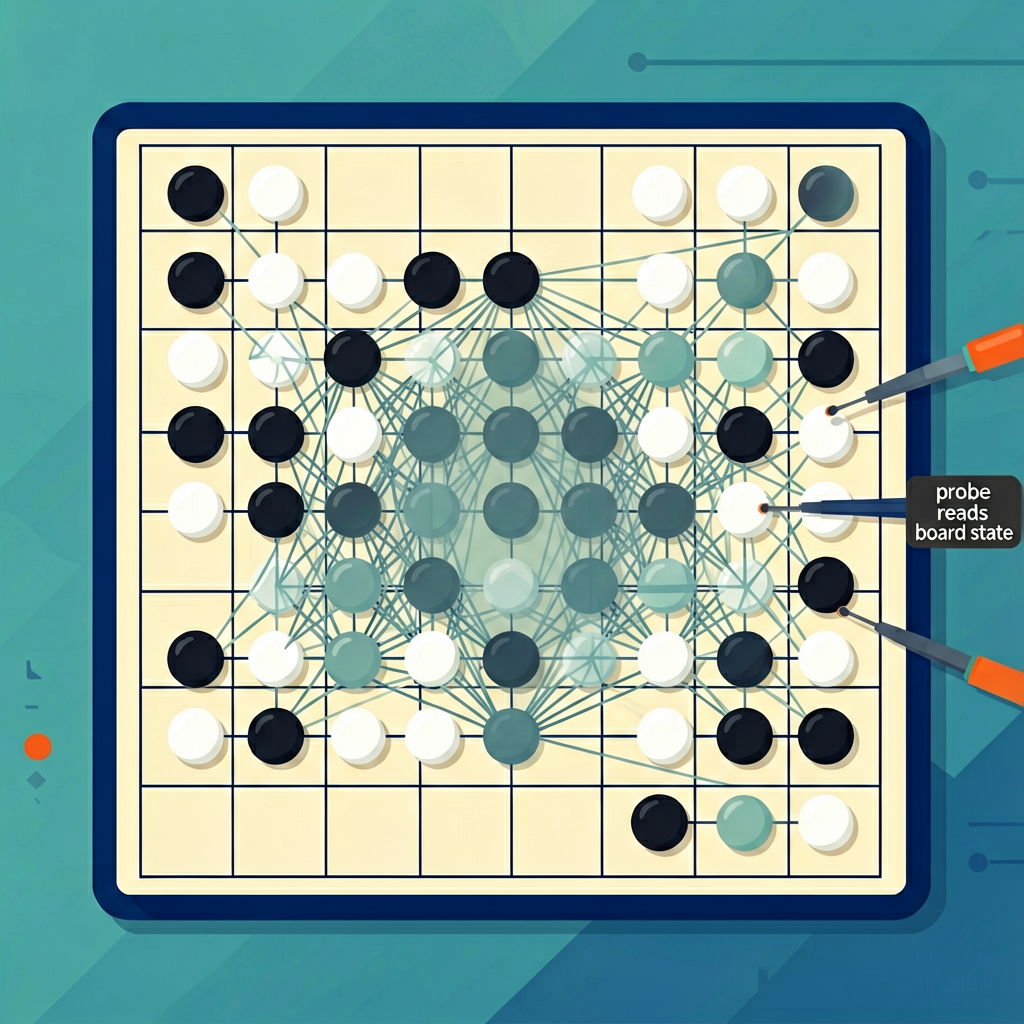 图4-1 奥赛罗模型内部的棋盘地图(探针读出)