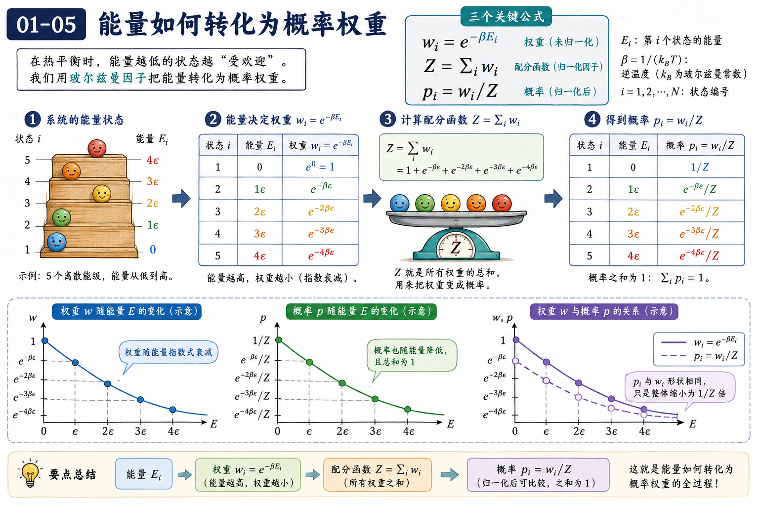 图 01-05：能量如何转化为概率权重