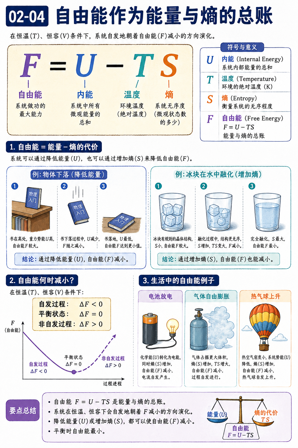图 02-04：自由能作为能量与熵的总账