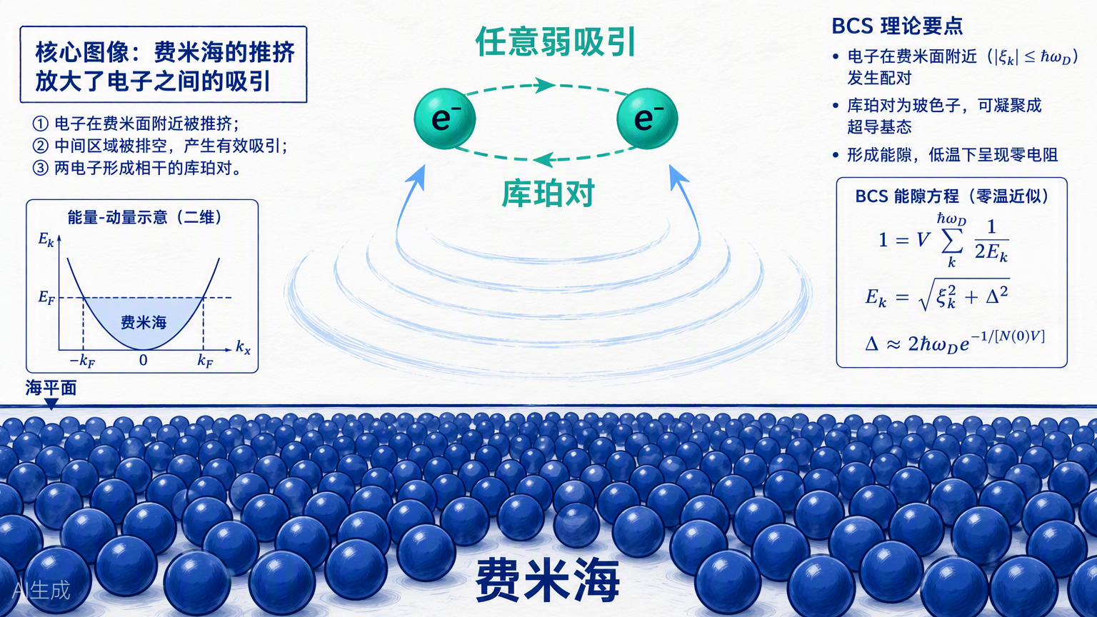 图 16:库珀对与费米海示意