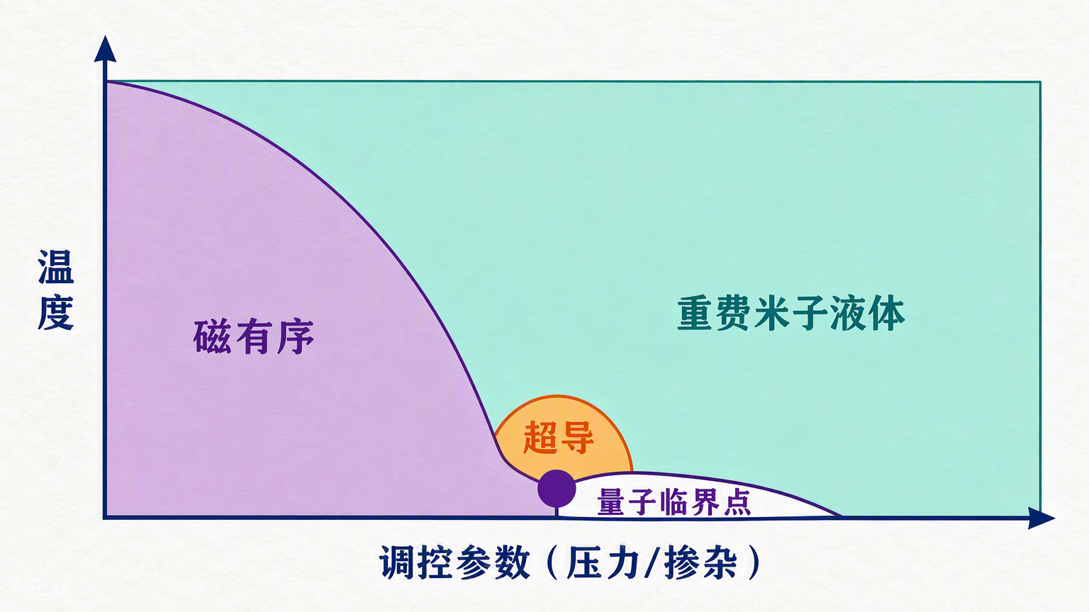 图 17:多尼阿赫相图——近藤屏蔽与磁有序的拔河