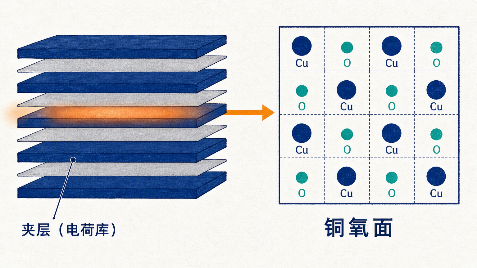 图 4:铜氧化物的层状钙钛矿结构与铜氧面