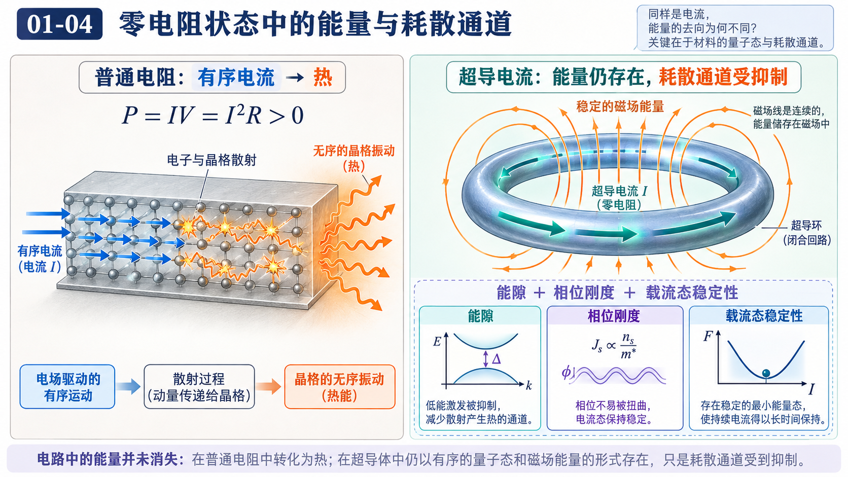 图 01-04 零电阻状态中的能量与耗散通道